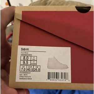 Brand new all white vans high tops